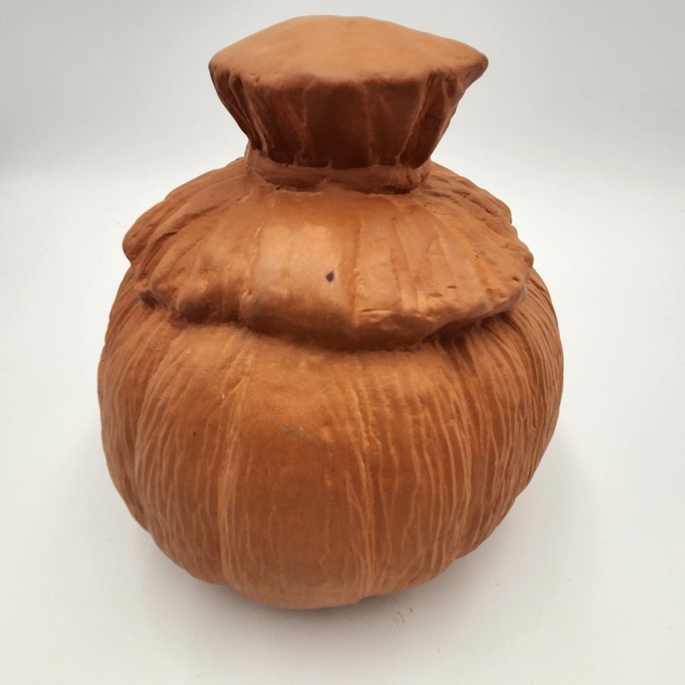 Terracotta Pottery Jack O Lantern Scarecrow Pumpkin Candle Holder Luminary 8" - Picture 4 of 10